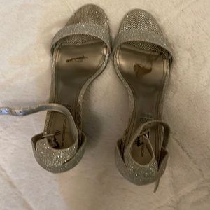 Women silver high heels